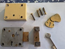 Vintage John Tann 6 Lever Safe Lock 1 Key complete fittings