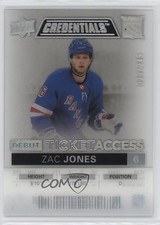 2021-22 Upper Deck Credentials Debut Ticket Access Acetate 29/249 Zac Jones 6o3