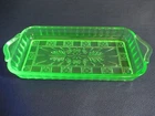 Rare Jeanette Doric Uranium Relish Tray/replacement dish  Depression Glass