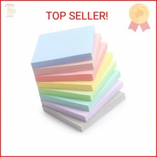 Sticky Notes 3x3 Inch, 8 Pads Light Colors Self-Adhesive, 8 Assorted Pastel Colo