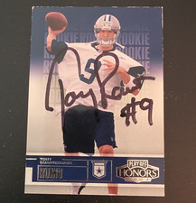 Playoff Honors 2003 Tony Romo Rookie Autographed Card #107 Dallas Cowboys. rookie card picture