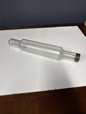 Antique Glass 15" Rolling Pin with original metal end cap