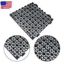 55 PCS Interlocking Drainage Mats 12x12in PVC Non Slip Garage Floor Tiles Black