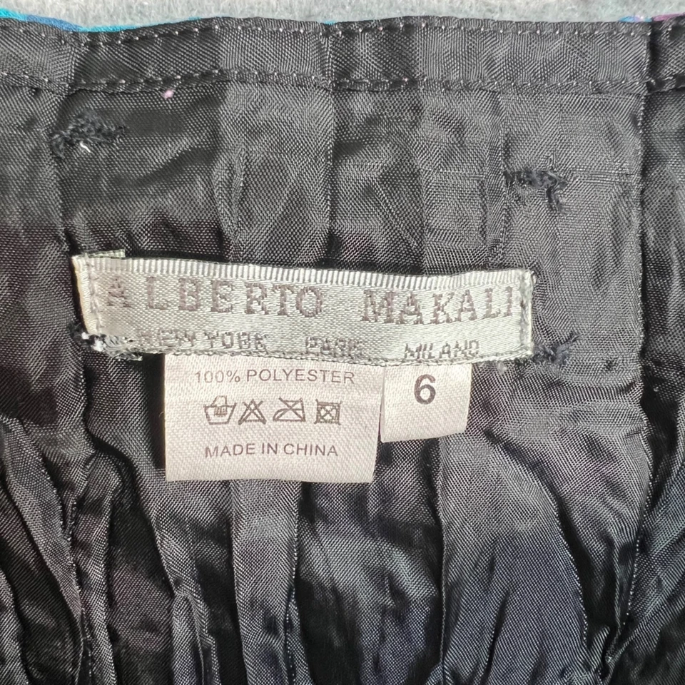 Falda midi Alberto Makali para mujer talla 6 multicolor floral en capas con cremallera lateral Foto 3 de 4