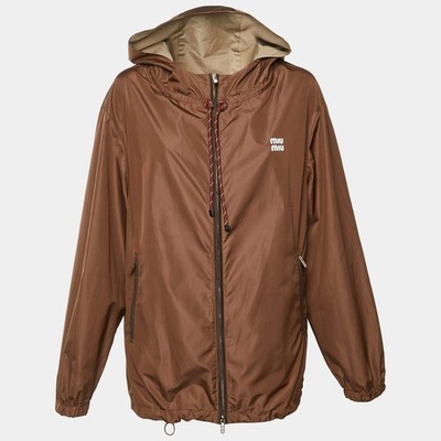 Miu Miu Brown Technical Fabric Hooded Jacket M | eBay