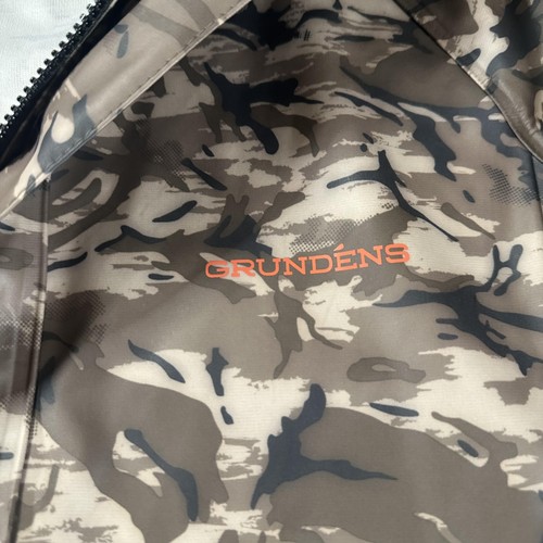 Grundens Jacket Mens XL Camo Hooded Waterproof Fishing Outdoor Rain Coat Brown - Picture 4 of 15