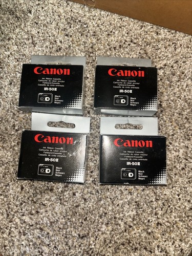 4x Canon Ir-50 11 Black Ink Ribbon For Electronic Typewriters (2 Cassettes Each)