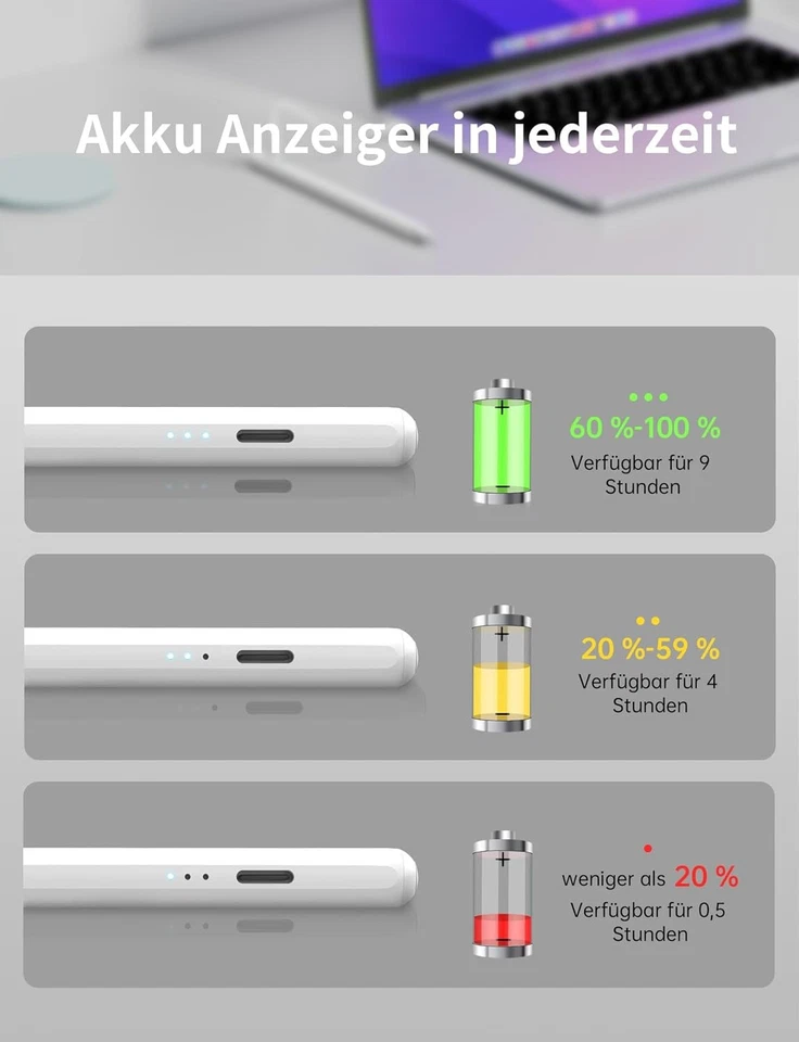 Für Apple Pencil USB-C 2. Gen Stylus Stift Pen für Apple iPad Pro/Air 2018-2025 - Bild 3 von 4