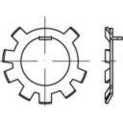 TOOLCRAFT 147185 Sicherungsblech Innen-Durchmesser: 38.6 mm 25 Stück Scheibe