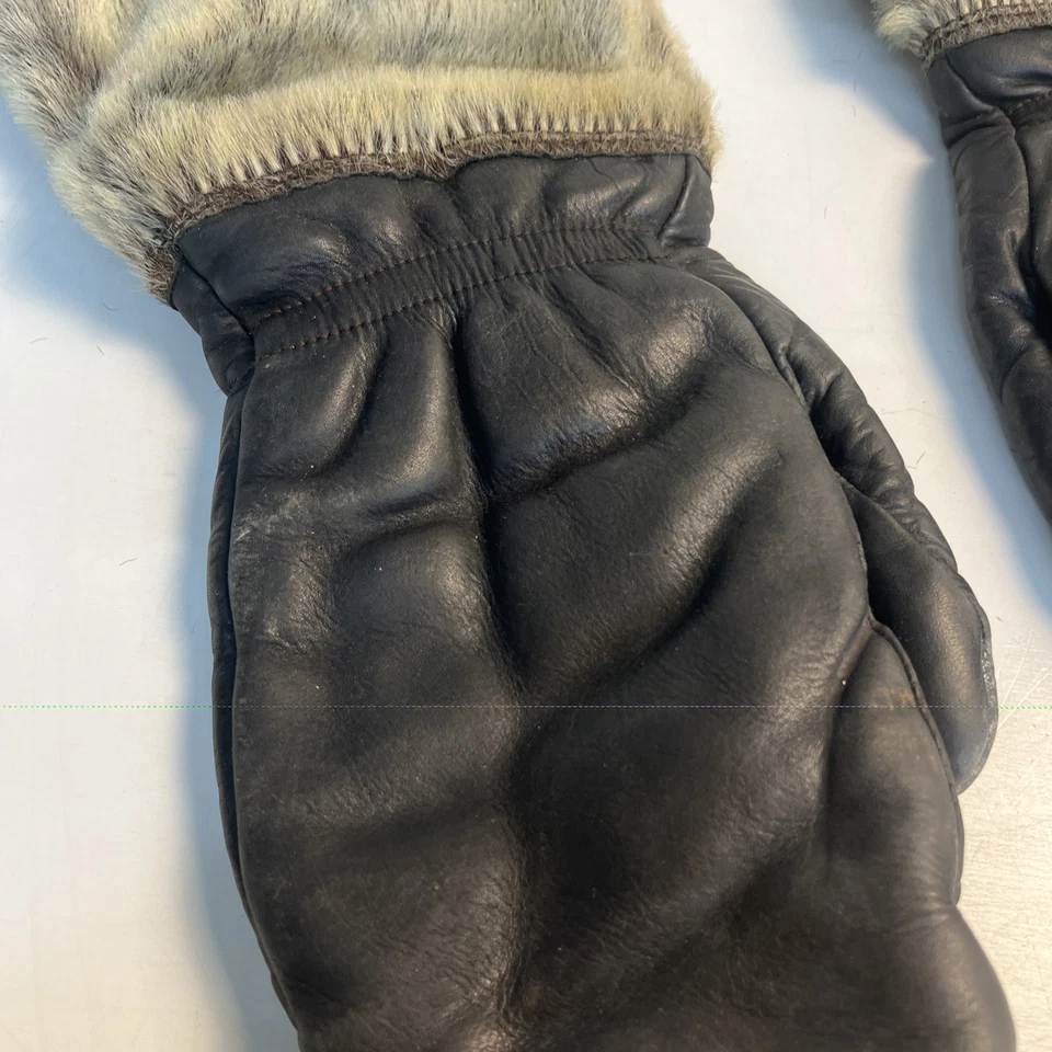 Luvas de couro vintage Wolverine estilo manopla com zíper talão - Imagem 3 de 4