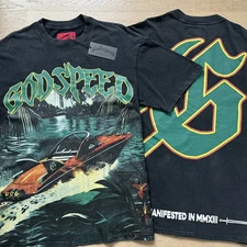 Godspeed American Retro Street Print 100% Cotton Short-Sleeve T-Shirt