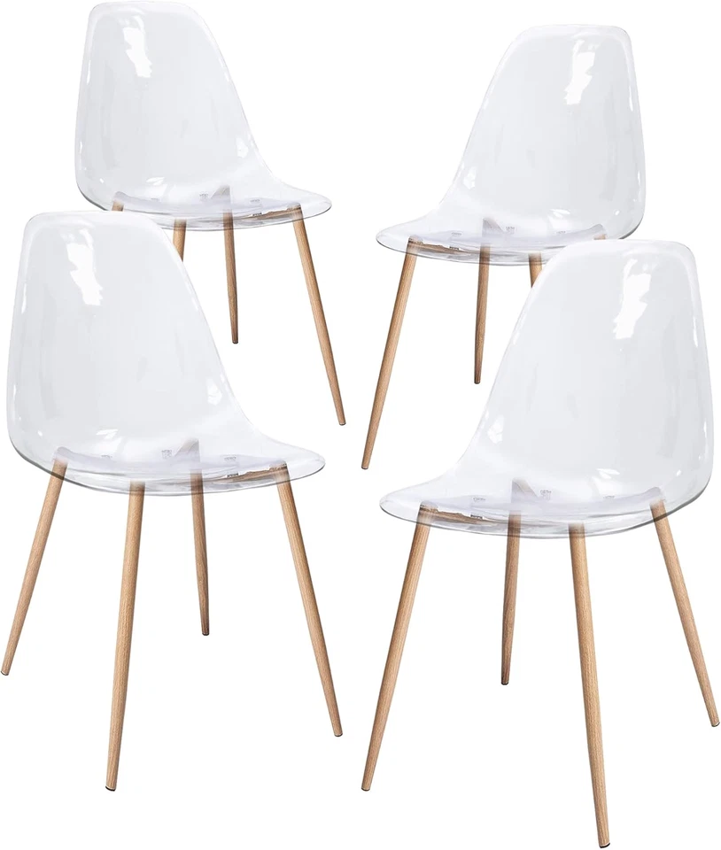 Set Di 4 Sedie per La Casa Sedie Da Pranzo Moderne Trasparenti in Policarbonato - Immagine 4 di 4