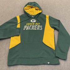 Green Bay Packers Sweatshirt Mens Medium Big Logo Green Yellow Fanatics Hoodie