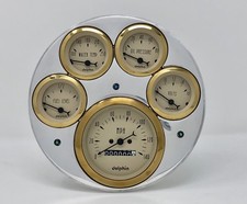 1949 1950 Chevy Car 5 Gauge Dash Panel Cluster Insert Mechanical Set Gold