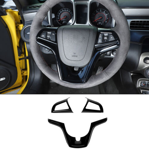 Biseles de cubierta de volante negros para accesorios Chevrolet Camaro 2012-15 - Imagen 2 de 12