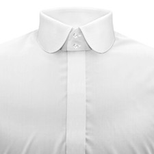 High Penny Collar Shelby Brothers Men's Formal Office White Hidden Placket Shirt