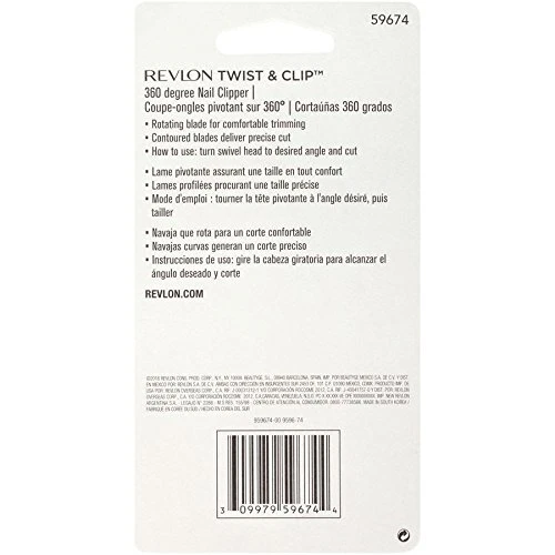 PACK de 4 cortaúñas Revlon Twist & Clip cortaúñas giratorio hoja curva Foto 4 de 4