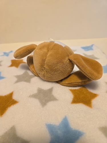 Baby Essentials Puppy Dog Stars Tan Blue Gray Security Blanket Lovey Stuffed 12" - Picture 6 of 8