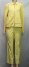 The Silver Connection  Dorothy Schoelen 2Pc Set Jacket & Pants Stretch Yellow M