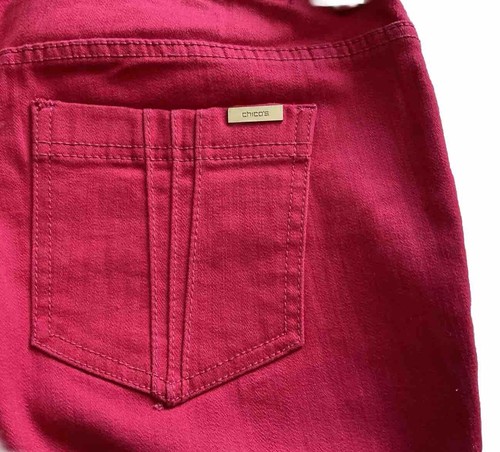 CHICOS SO SLIMMING Women’s Jeans Size 1 Stretch 5 Pocket Straight Leg Red. - Picture 5 of 6