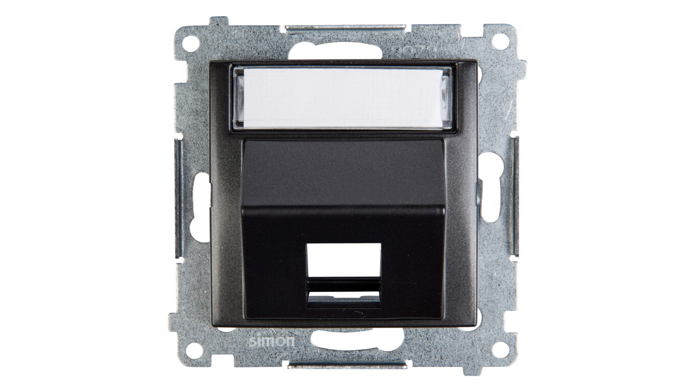 Simon 54 Cover for a single telecommunication socket RJ Keystone, slanted /T2UK