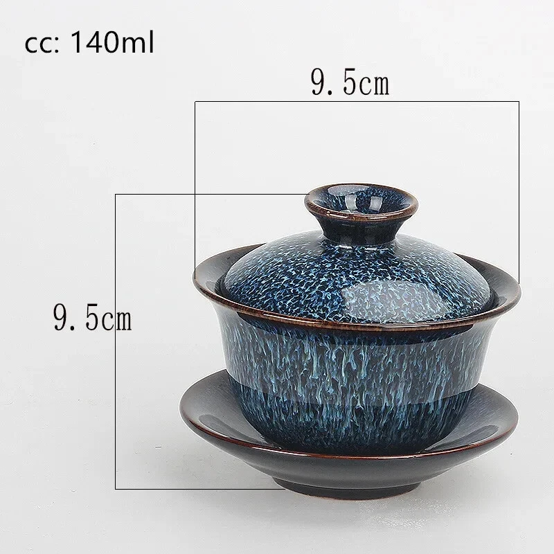 140 мл керамический Гайван ручной работы с крышкой чайная чашка кунг-фу чайная церемония дома чайный набор - Изображение 4 из 4