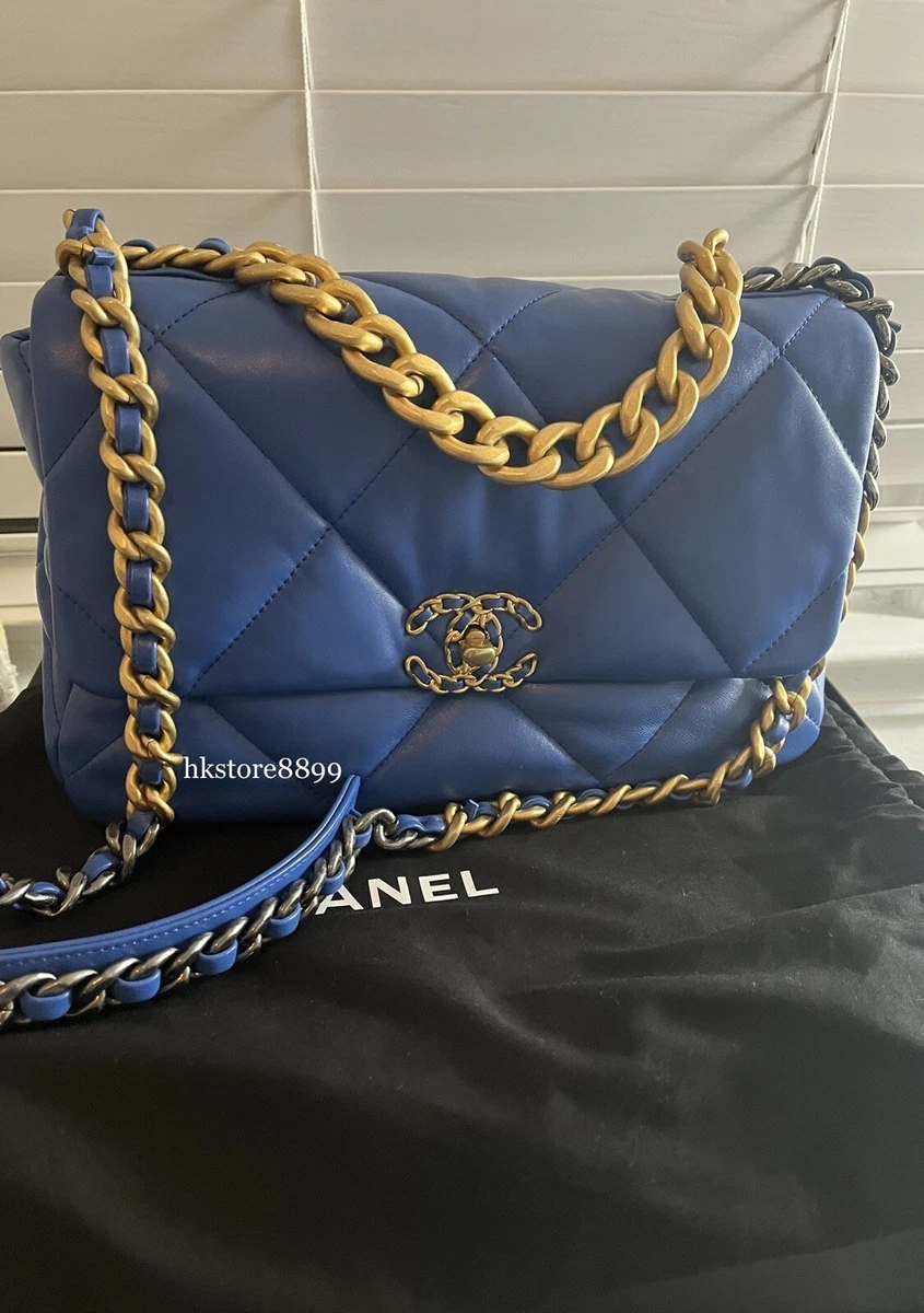 CHANEL Lambskin Quilted Large Chanel 19 Flap Black 1301345