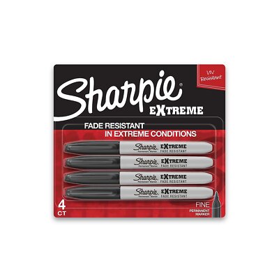 Sharpie Extreme Permanent Markers Fine Point Black 4/Pack (1927436) 1545022