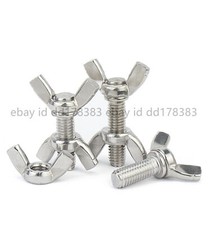 304 Stainless Steel Wing Thumb Screws With Wing Thumb Nut M3 M4 M5 M6 M8 M10 M12