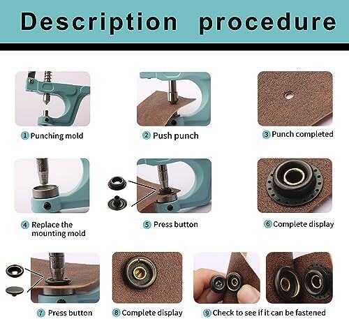 Heavy Duty Snap Fastener Tool kit，YUSBUTON 60 pcs Canvas snap kit,snap Fastene