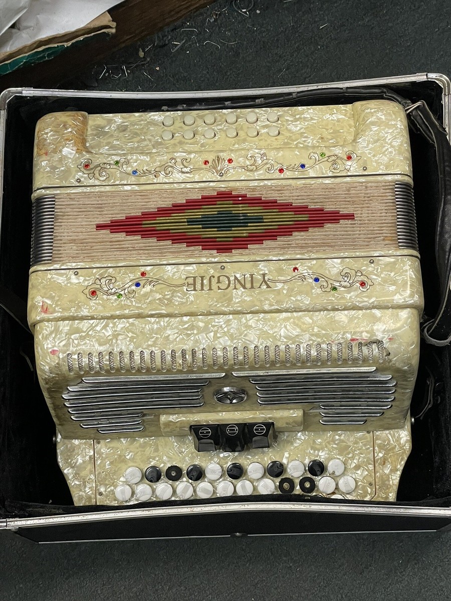 YINGJIE White Beige Music Accordion Instrument With Case | eBay YINGJIE White Beige Music Accordion Instrument With Case | eBay