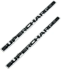 2X Supercharged Letter Emblem 3D  Metal Badges Nameplate Logo Black