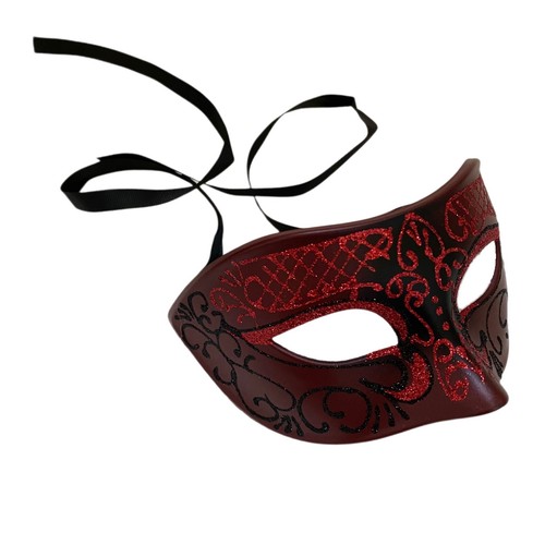 Black White mens masquerade eye mask for man boys simple classic costume fun - Picture 12 of 17