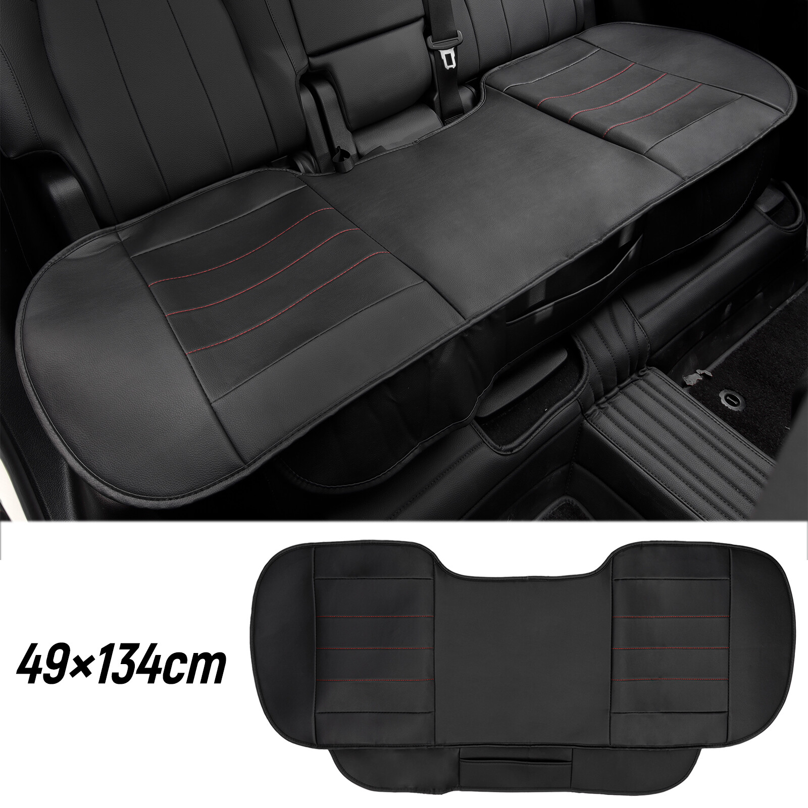 Car Seat Cover RearBack For Pet Dog Travel Waterproof Bench Protector PU Leather-image