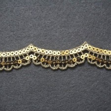 10Yards Lace Trim Embroidery Sequin Glitter Ribbon DIY Sewing Craft Gold 2.5cm