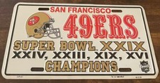 San Francisco 49ers Booster License Plate Super Bowl Champions NFL Football CA