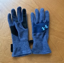 Under Armour Winter Tech Gloves Touch Point Navy Blue Youth L Fleece