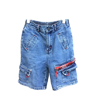  Vintage Y2K OTB one tough brand baggy cargo shorts jorts kids youth size 6