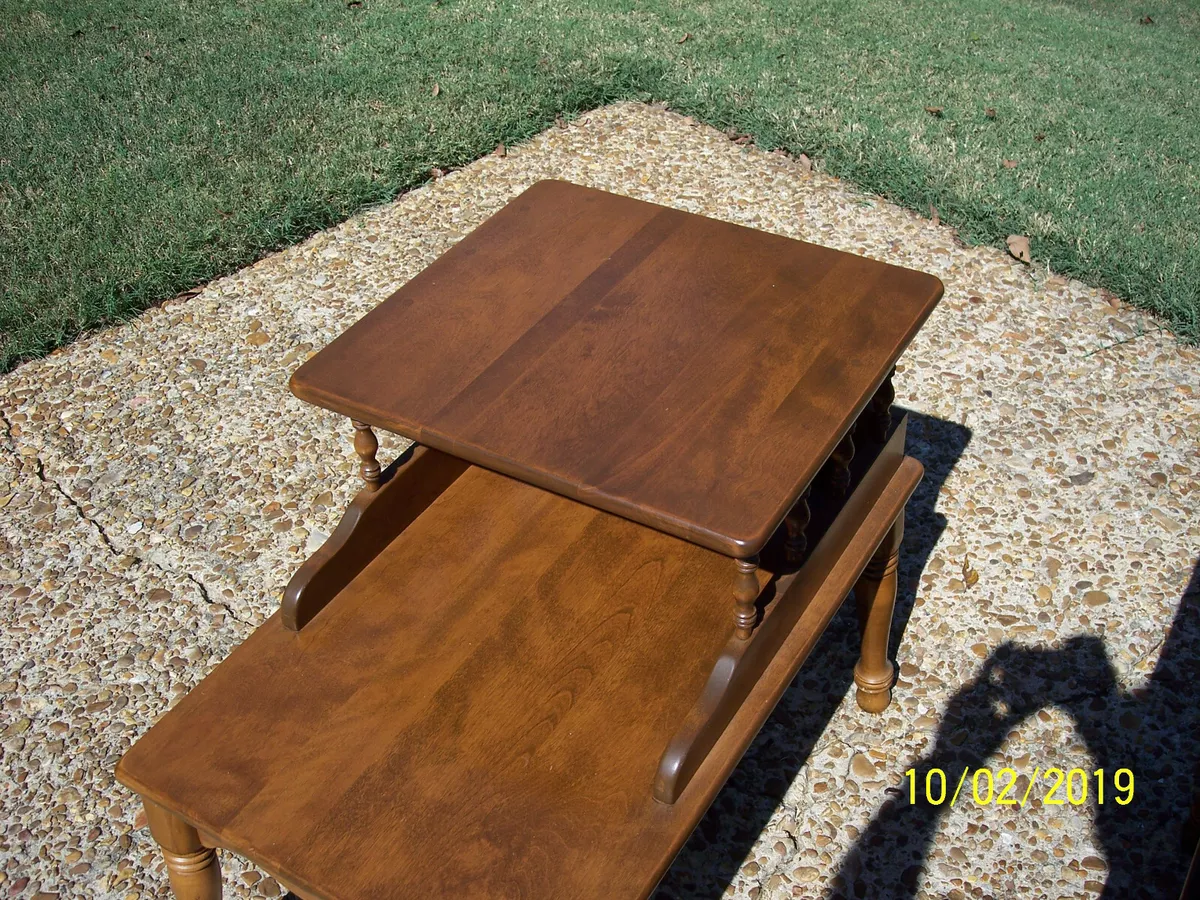 1 BAUMRITTER by Ethan Allen Heirloom Nutmeg MAPLE END TABLE 2552 VINTAGE