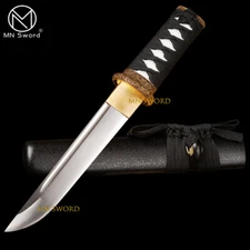 15 Inch Dagger Self-defense Tanto Japanese Samurai Carbon Steel Black Sword 