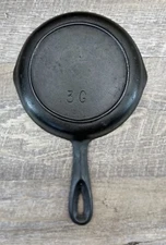 Birmingham Stove Range (BSR) No 3, Cast Iron Skillet With Heat Ring, Restored