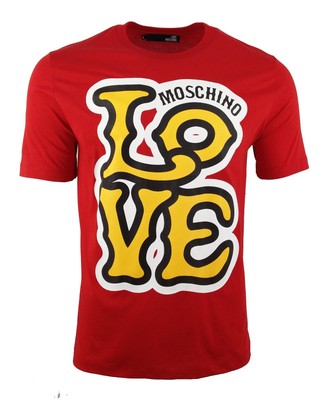 white and red moschino t shirt