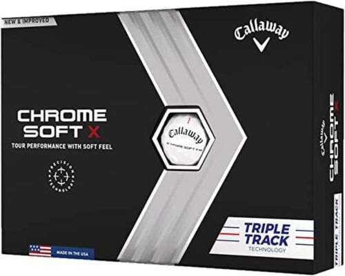 Callaway Chrome Soft X Triple Track Golf Balls (White, 12pk) 2022 1 Dozen NEW - Afbeelding 1 van 2
