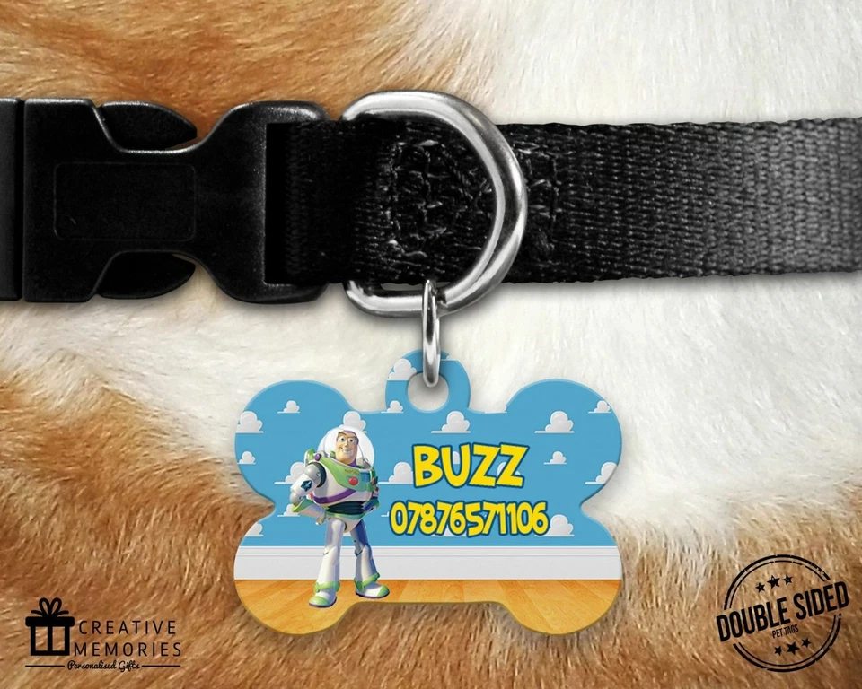 Dog Tag - Pet ID Tag - ID Tag - Personalised - Toy Story - Buzz Style