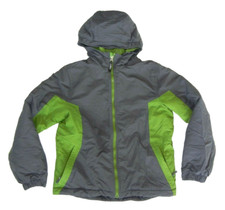 LL BEAN Green/Gray Warm INSULATED WINTER JACKET Hiking Ski Coat Kid Sz YOUTH L