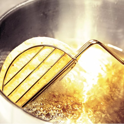 Taco Shell Maker Presse Tortilla Fryer Zange Küche beschichteten Stahl 13" lang - Picture 4 of 6