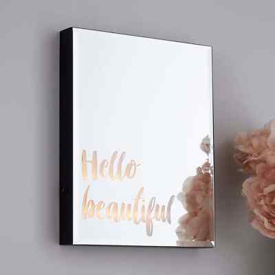 Neue rechteckige Form Hello Beautiful beleuchtete Spiegelleuchte elegantes Design Wohndeko
