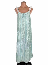 Vintage Nylon Nightgown Baby Blue M Polka Dot Shiny Wet Look Silky Nightie Sissy
