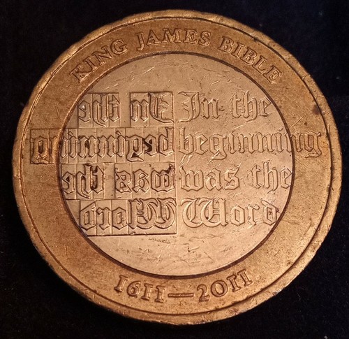 Error 2011 KING JAMES BIBLE 2 Two Pound Coin A Few Small Die Bleeds error-2011-king-james-bible-2-two-pound-coin-a-few-small-die-bleeds