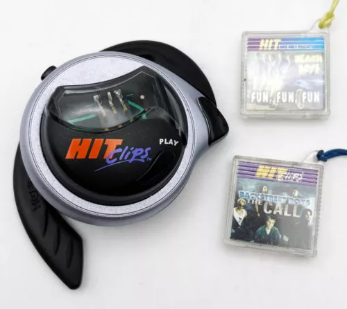 VTG Tiger Hit Clips Micro Personal Player Around Ear Black w/ 2 Clips WORKS